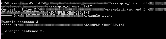 File comparison with the command line